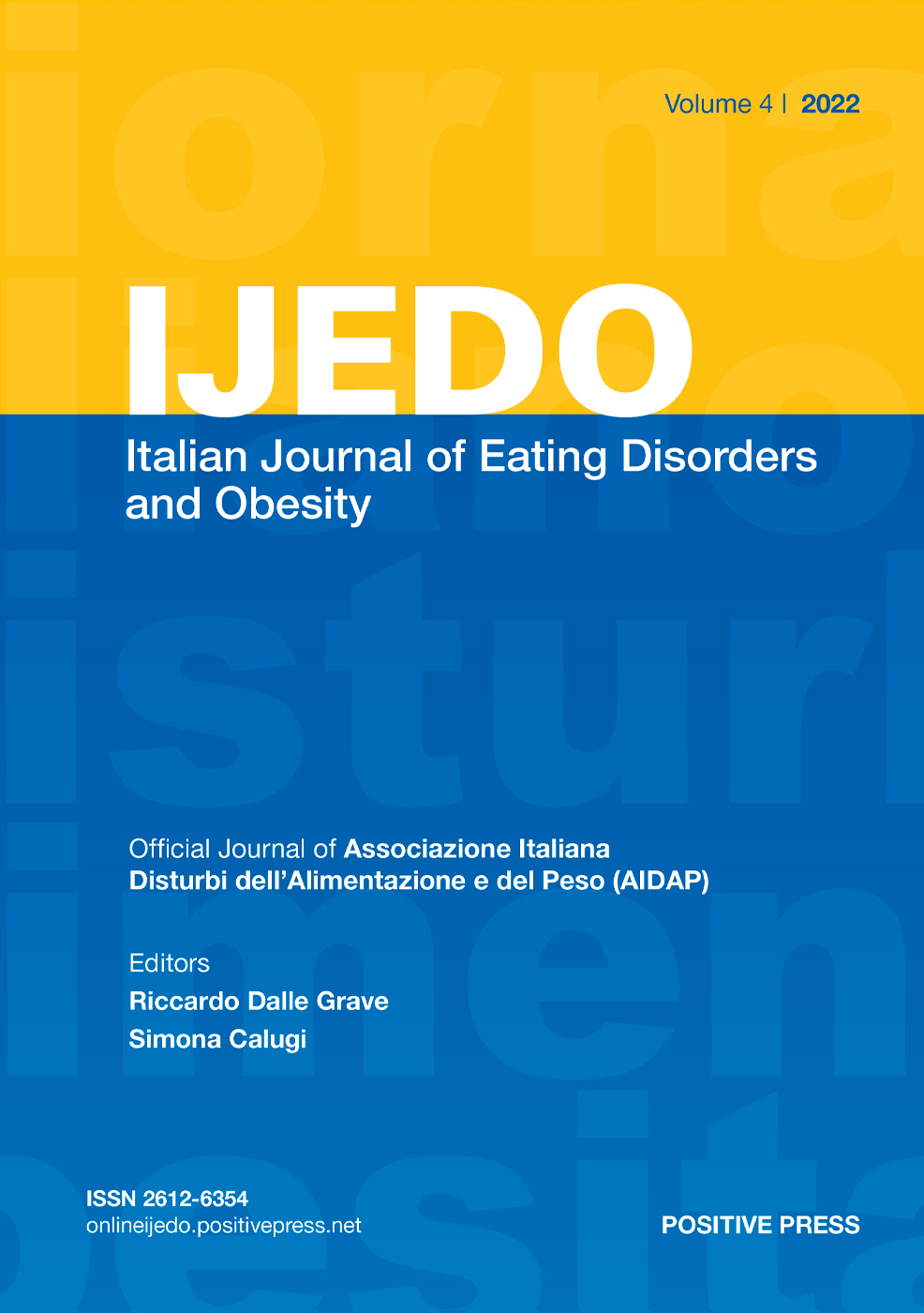 IJEDO Giornale Italiano dei Disturbi dell'Alimentazione e dell'Obesita / Italian Journal of Eating Disorders and Obesity